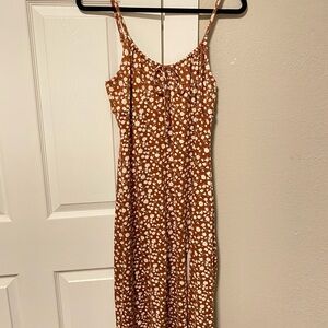 HOLLISTER Floral Brown Sleeveless Dress